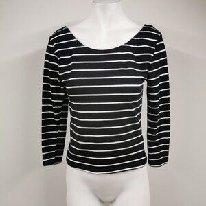 H&m Divided Striped  Semi Off Shoulder Top